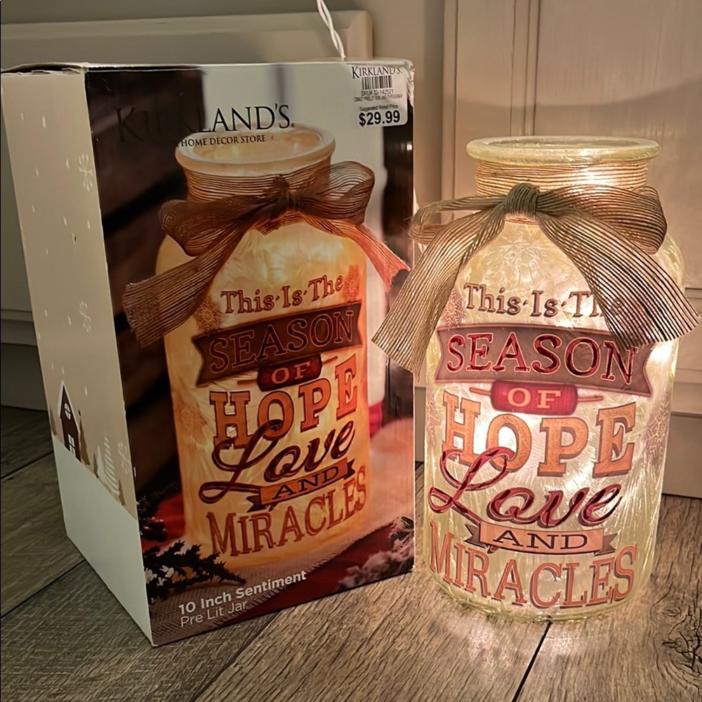 Kirkland's Sentiment Jar with Ribbon